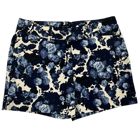 The Limited Womens Dress Shorts Sz 10 Blue & White Floral 5” Inseam with Pockets - Picture 1 of 9